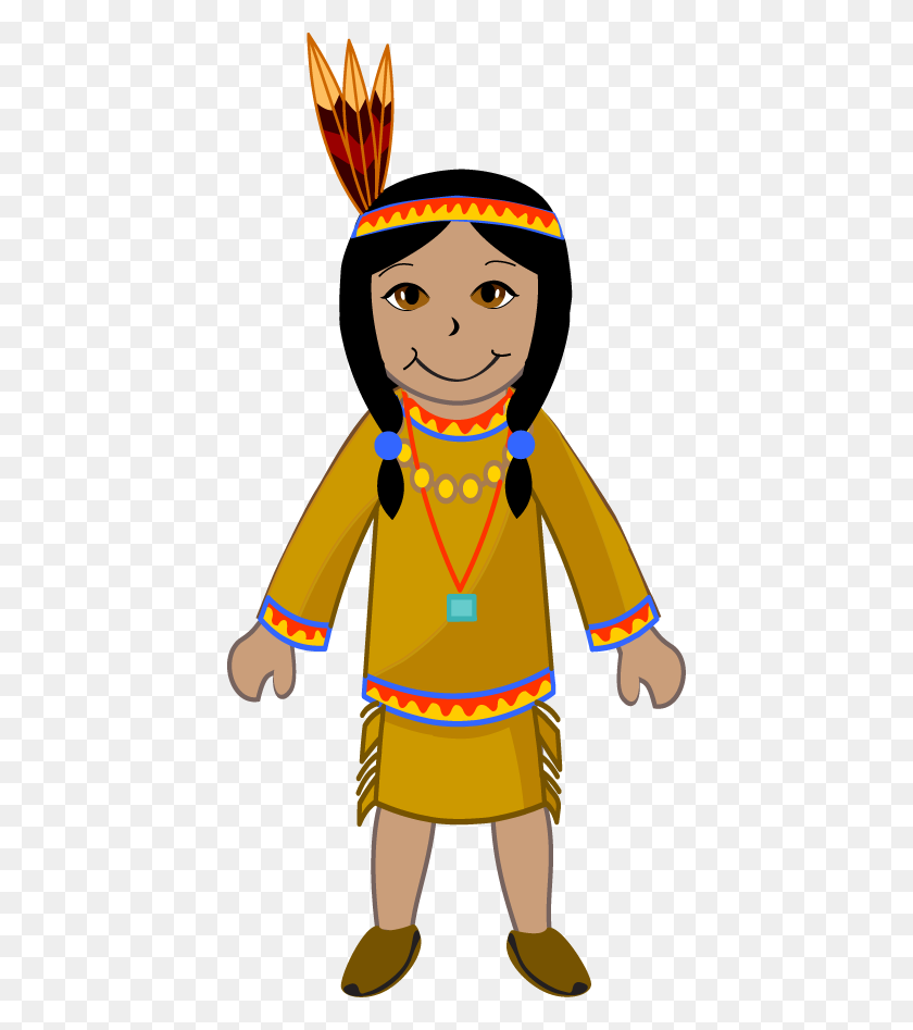 422x887 Indians Clipart Girl Indian - Female Warrior Clipart
