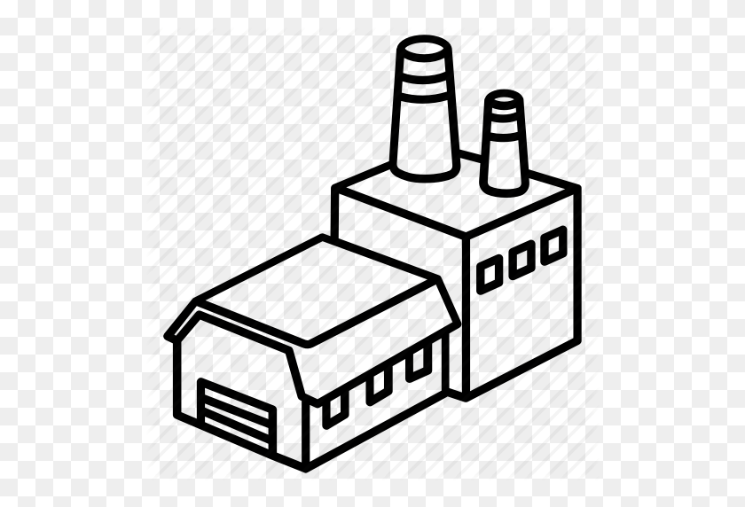 512x512 Industrial Building Clip Art - Building Clipart Black And White