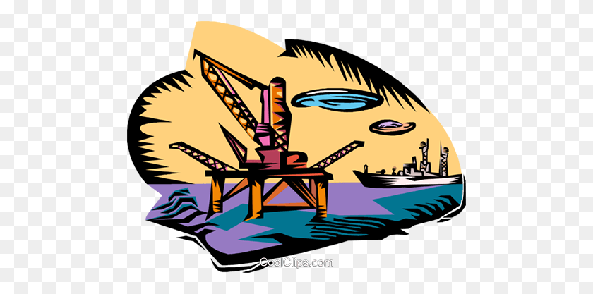 480x357 Industry, Oil Drilling Platform Royalty Free Vector Clip Art - Platform Clipart