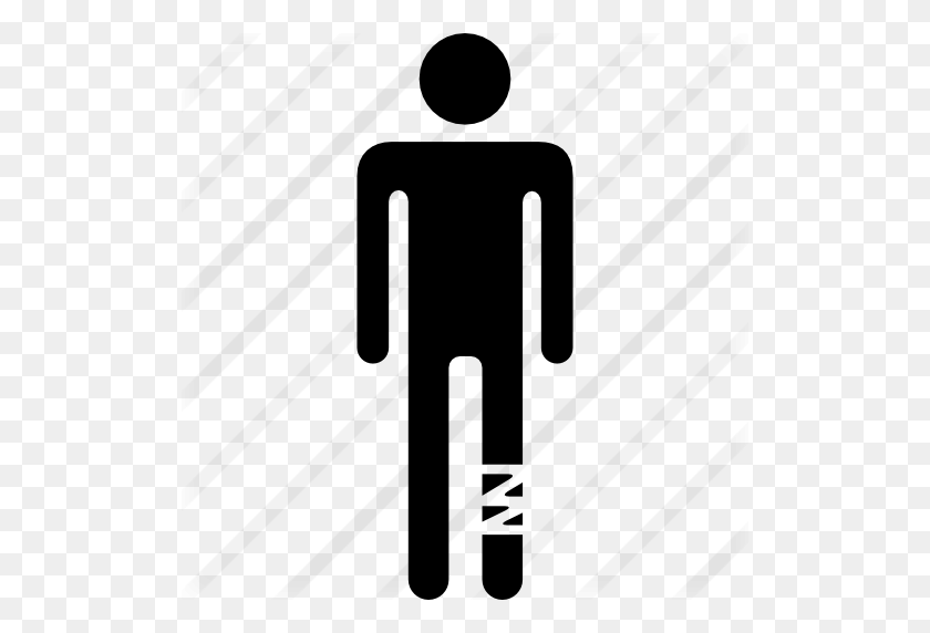 512x512 Injured Leg Of A Standing Man Silhouette - Man Silhouette PNG