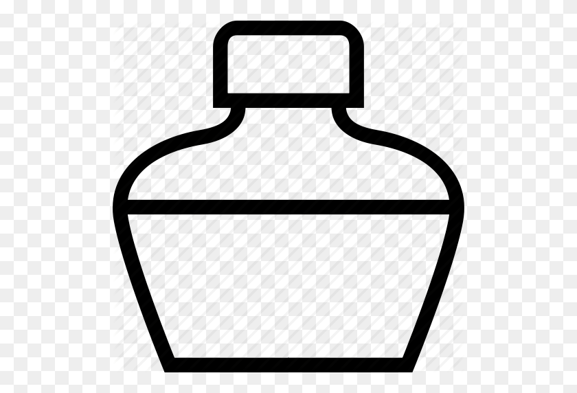 512x512 Ink Bottle Png Black And White Transparent Ink Bottle Black - Jar Clipart Black And White