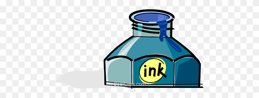 480x258 Ink Bottle Royalty Free Vector Clip Art Illustration - Water Bottle Clipart Free