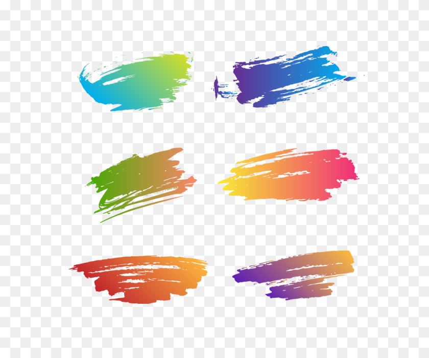 640x640 Ink Brushes Colorful Vector Collection, Ink, Brushes, Stroke Png - Watercolor Stroke PNG