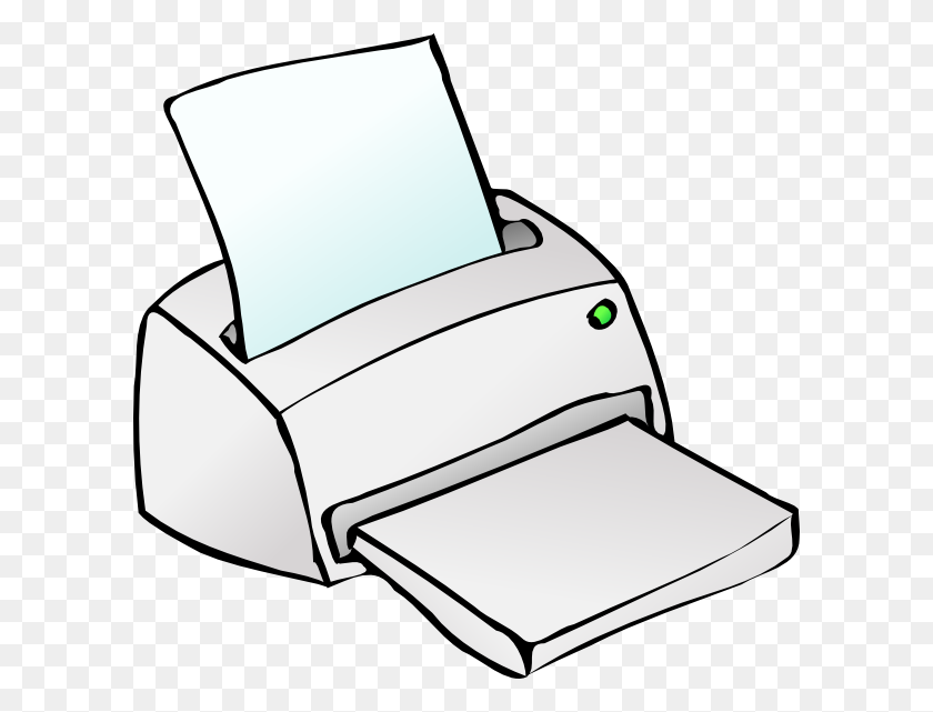 600x581 Imágenes Prediseñadas De Impresora De Inyección De Tinta Free Vector - Fax Clipart