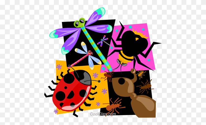 480x451 Insect Lady Bug, Ant, Bee, Dragon Fly Royalty Free Vector Clip Art - Free Insect Clipart
