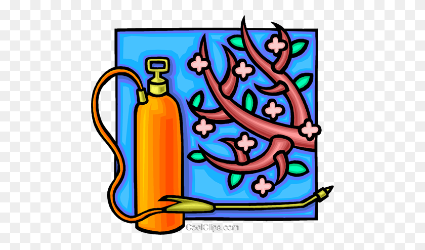 480x434 Insecticide Spray With Fruit Tree Royalty Free Vector Clip Art - Pesticide Clipart