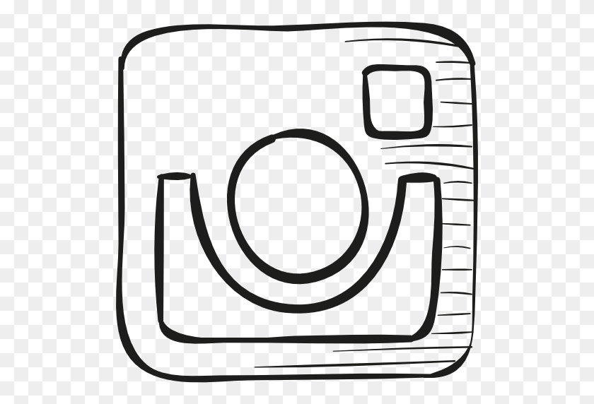 512x512 Instagram Draw Logo - White Instagram PNG