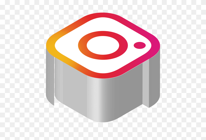 512x512 Instagram Isometric Icon - Facebook Reactions PNG