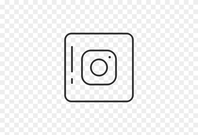 512x512 Instagram, Logo, Name, Social Media Icon - Black And White Instagram Logo PNG