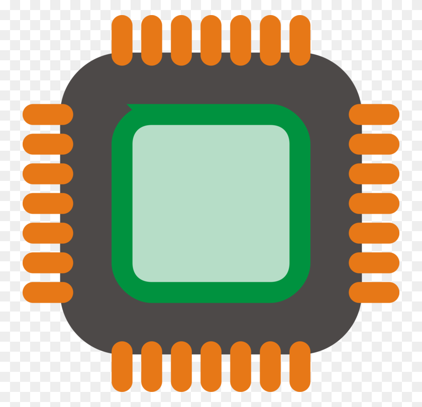 750x750 Интегральные Микросхемы Микропроцессор Центрального Процессора - Компьютерный Чип Клипарт