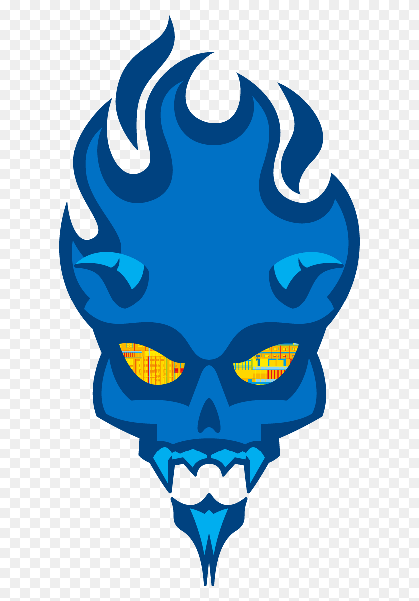 603x1146 Intel Devil's Canyon Skull Logo Techgage - Логотип Череп Png