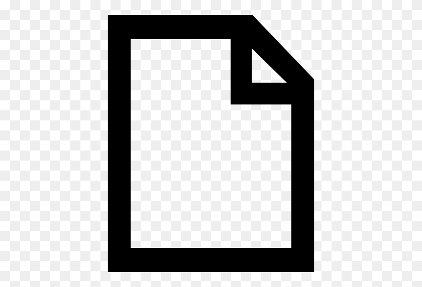 512x512 Символ Интерфейса Контура Листа Бумаги С Правым Верхом - Лист Бумаги Png