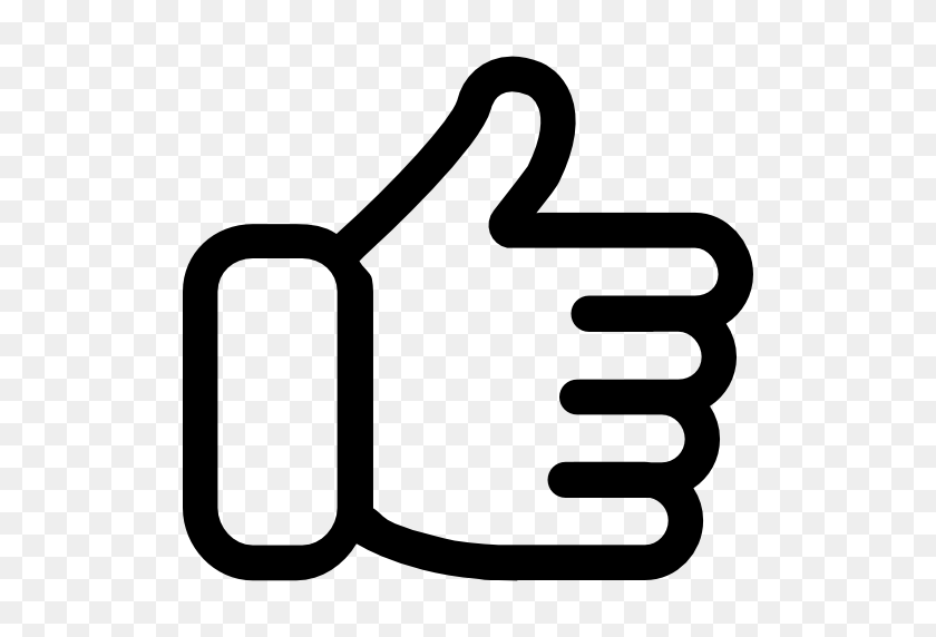 512x512 Interface, Thumb Up, Symbol, Like, Chapps, Thumbs Up, Outline - Thumbs Up PNG