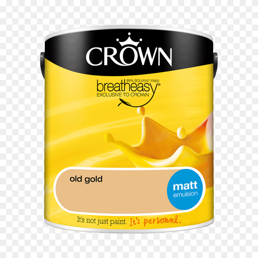 800x800 Interior Paint Crown Matt Emulsion Old Gold - Gold Paint PNG