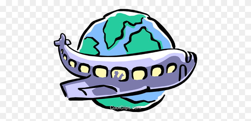 480x347 International Airline Travel Royalty Free Vector Clip Art - Airline Clipart