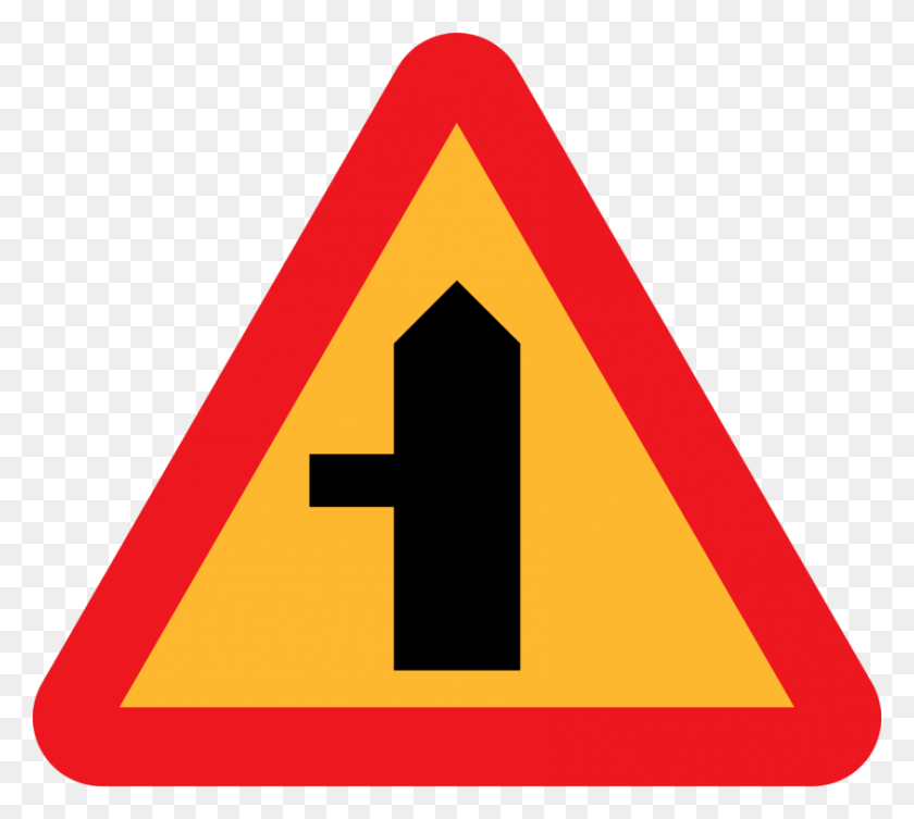 844x750 Intersection Traffic Sign Road - Road Side View Clipart