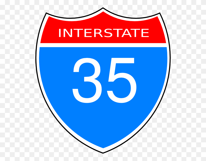 552x596 Interstate Road Sign Clip Art - Road Map Clipart