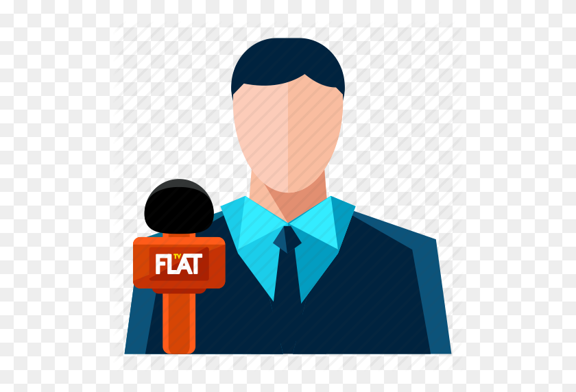 512x512 Interviewer, Male, Man, News, Reporter Icon - News Reporter Clipart