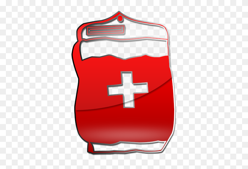 512x512 Intravenous Solution Bag Red Clipart Image - Solution Clipart