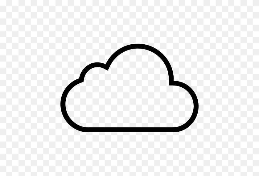 512x512 Ios Cloud Outline, Ios, Ipod Icon With Png And Vector Format - Cloud Outline PNG