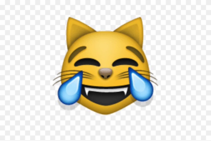 480x502 Ios Emoji Cara De Gato Con Lágrimas De Alegría Png - Gato Emoji Png