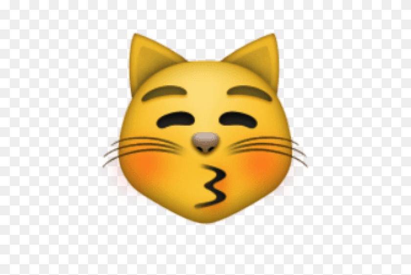 480x502 Ios Emoji Kissing Cat Face With Closed Eyes Png - Cat Eye PNG