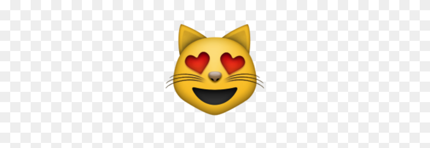 220x230 Ios Emoji Smiling Cat Face With Heart Shaped Eyes - Eyes Emoji PNG