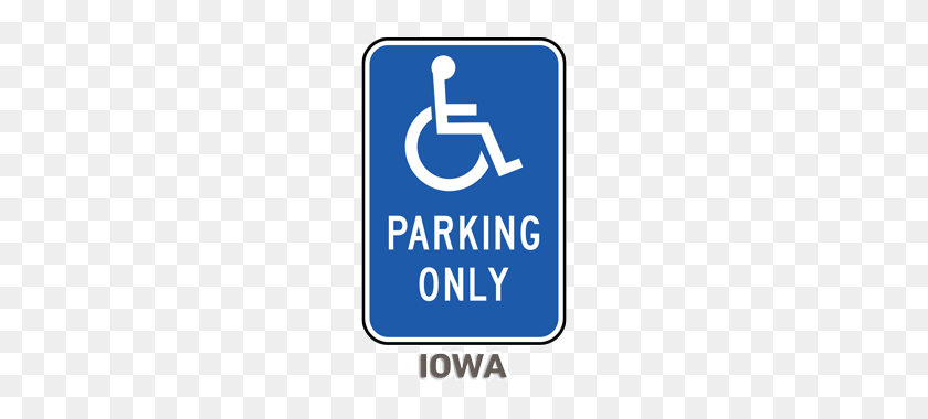 200x320 Iowa Handicap Parking Signs Usa Made - Handicap Sign PNG
