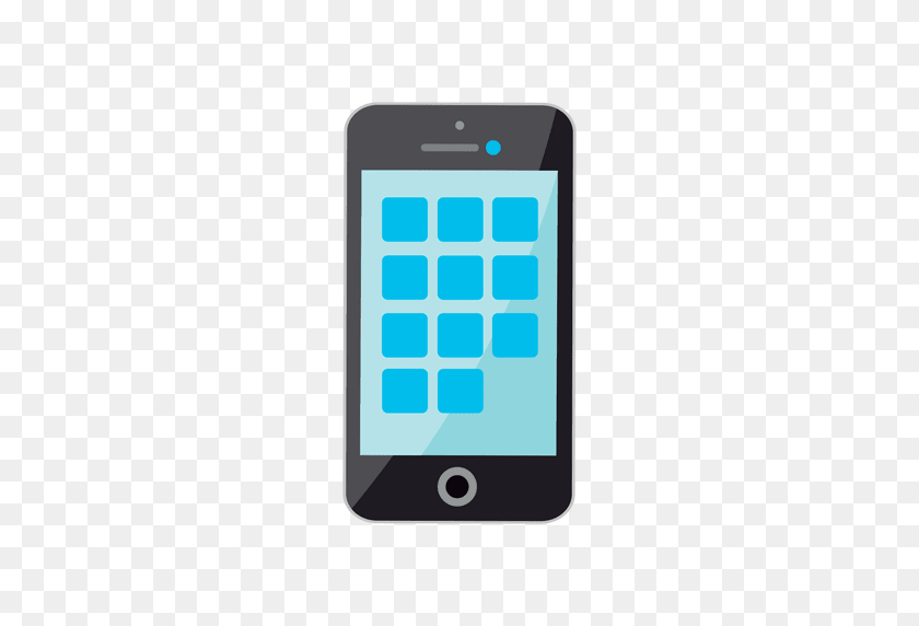 512x512 Iphone Flat Icon - Smartphone Icon PNG