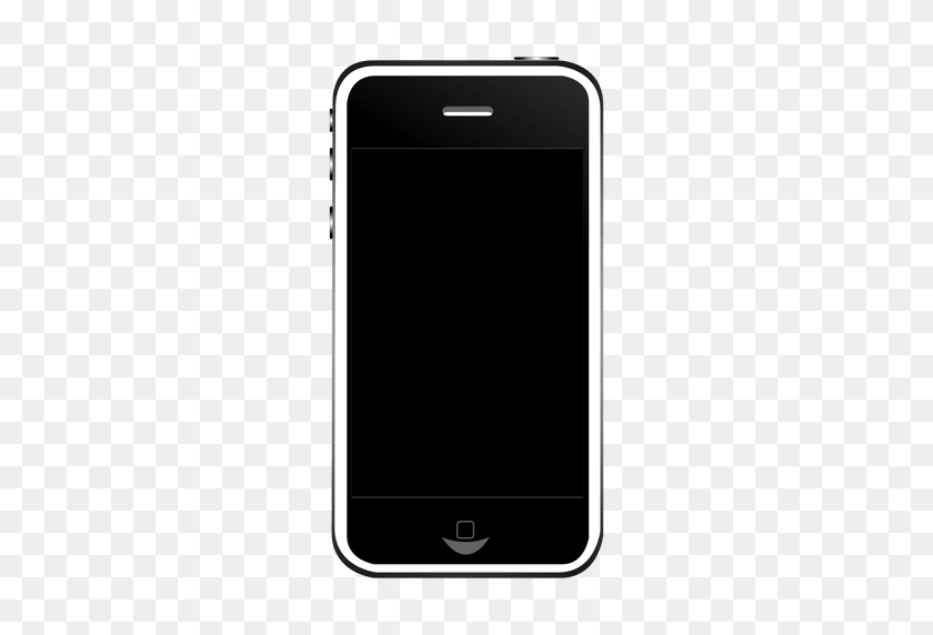 512x512 Iphone Front - Black Iphone PNG