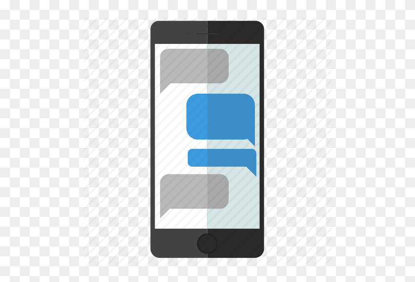 512x512 Iphone, Mensaje, Móvil, Teléfono, Pantalla, Sms, Icono De Mensajes De Texto - Pantalla De Iphone Png
