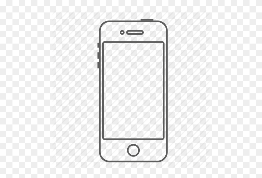 512x512 Iphone Outline Png Png Image - Iphone Outline PNG