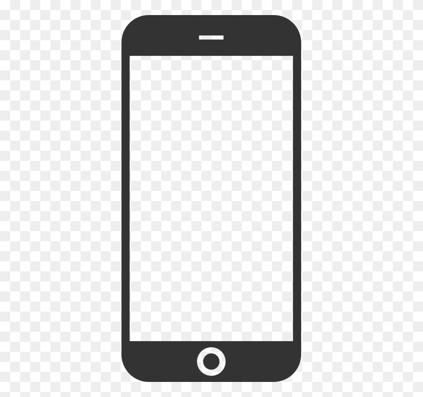 600x730 Iphone Png Черно-Белый Прозрачный Iphone Черный И Белый - Контур Iphone Png