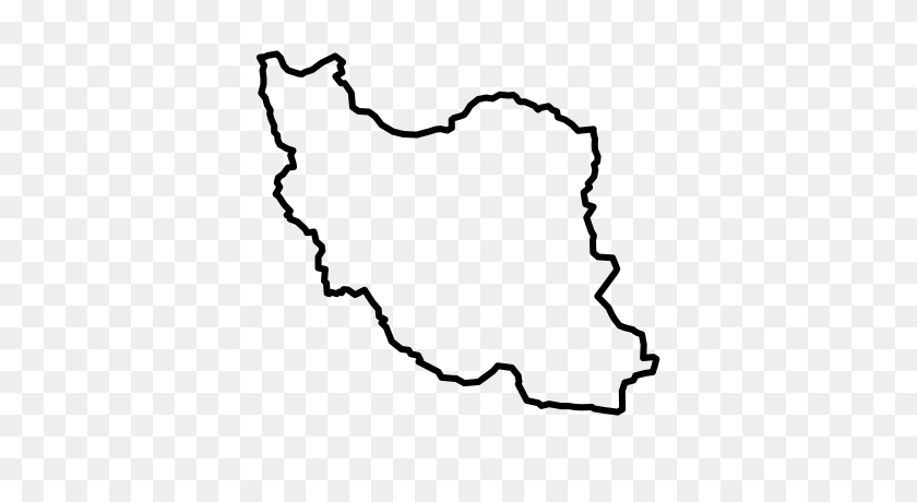 400x400 Векторная Карта Ирана - Карта Черно-Белый Клипарт