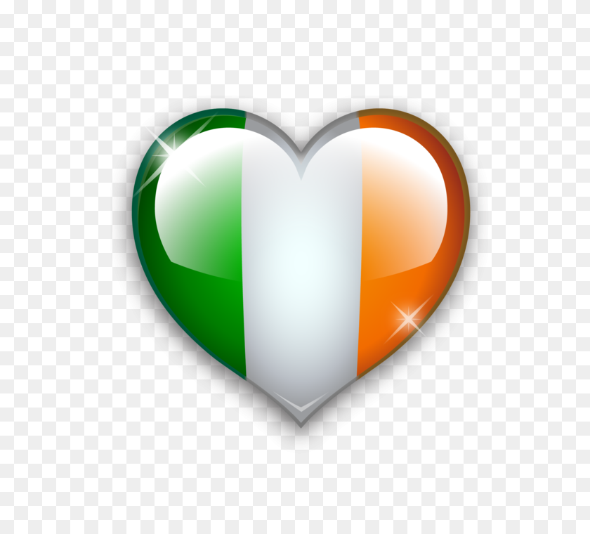 700x700 Bandera De Irlanda Corazón - Bandera Irlandesa Png