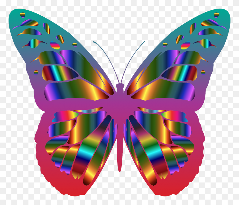 2400x2028 Радужные Значки Бабочки Монарх Png - Бабочка Монарх Png