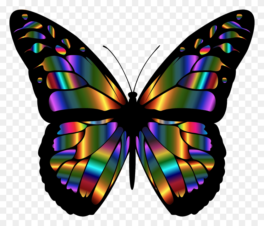 2400x2028 Iridescent Monarch Butterfly Icons Png - Monarch Butterfly PNG