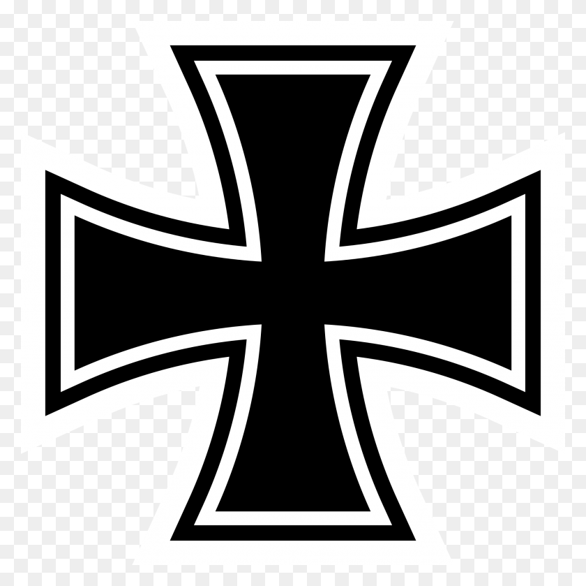 2000x2000 Железный Крест Векторной Группы С Элементами - Бесплатный Клипарт Крест Черный И Белый