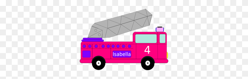 300x208 Isabella Birthday Firetruck Png Clip Arts For Web - Fire Truck PNG
