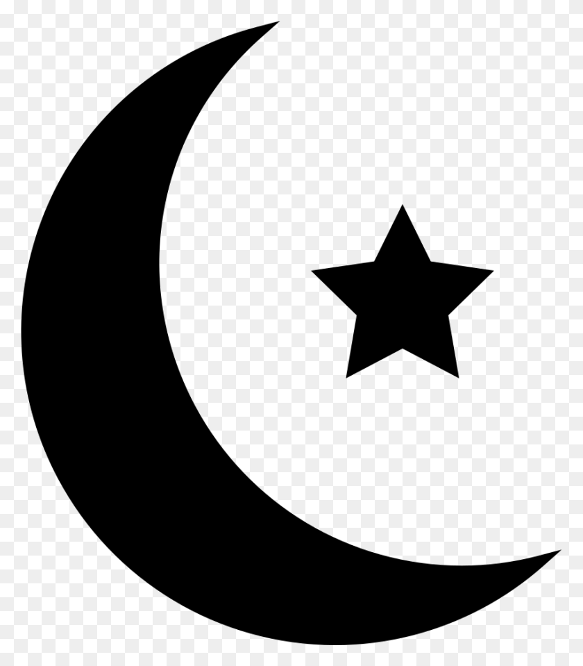 850x980 Islamic Crescent With Small Star Png Icon Free Download - Small Star PNG