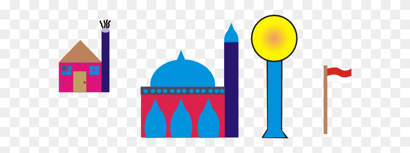 600x253 Islamic Temple Clip Art - Muslim Clipart