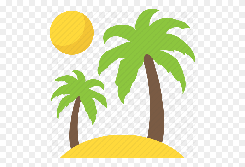 512x512 Island, Palm Tree, Sand Tree, Travelling, Tropical Tree Icon - Sand PNG