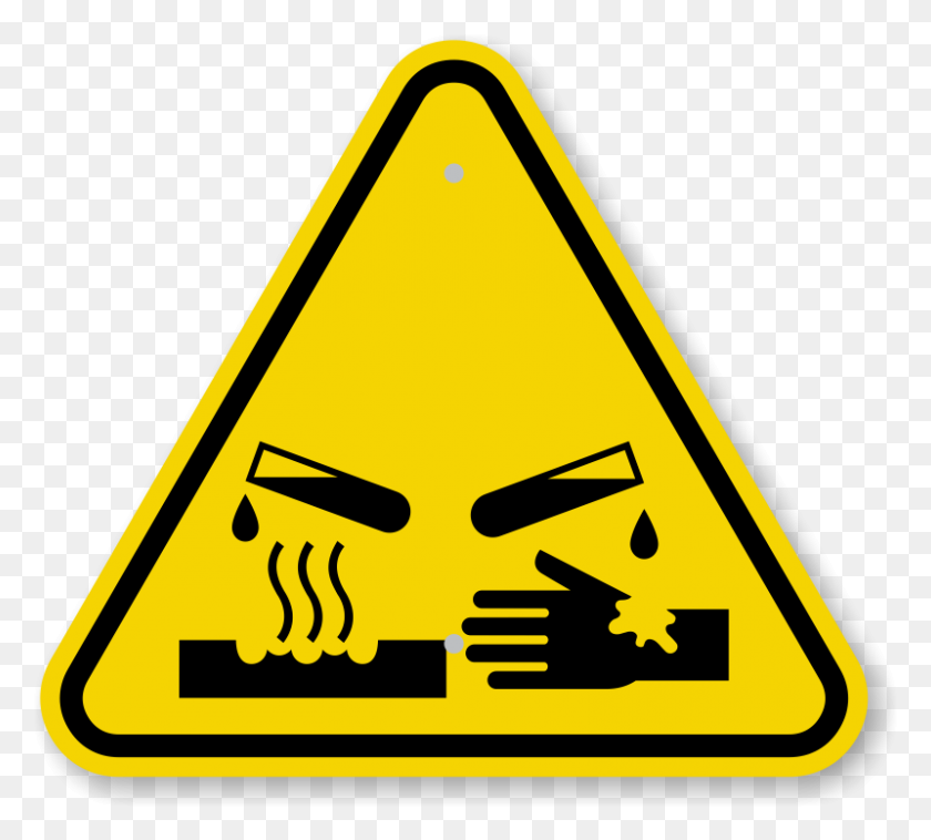 800x716 Iso Corrosive Materials Warning Sign Symbol - Warning Symbol PNG