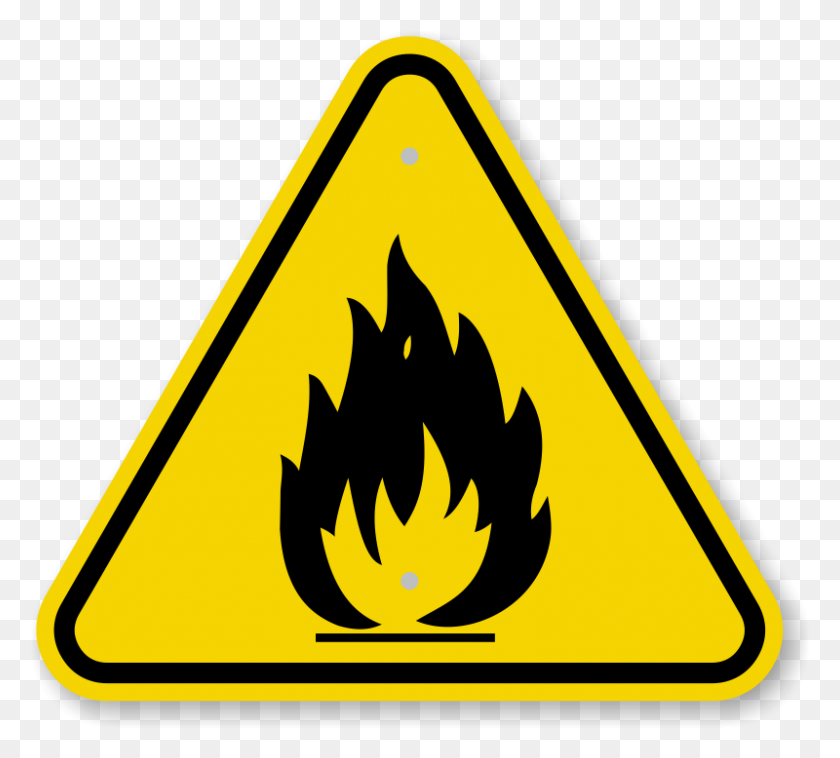 800x716 Iso Fire Hazard Warning Sign Symbol - Warning Symbol PNG