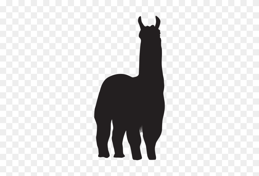 512x512 Isolated Llama Standing Silhouette - Llama PNG