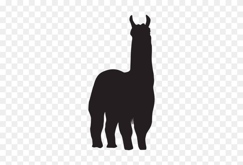 512x512 Llama Aislada De Pie Silueta - Llama Png