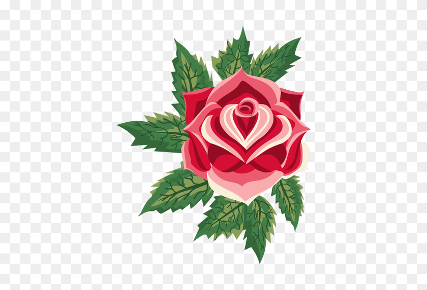 512x512 Изолированная Винтажная Иллюстрация Розы - Винтажная Роза Png