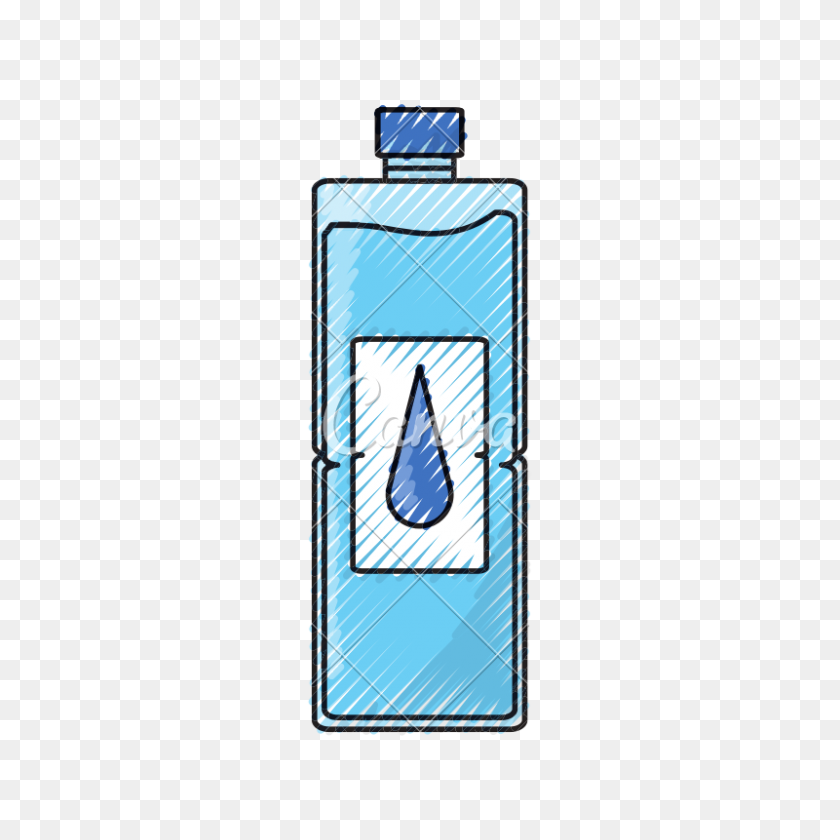 800x800 Icono De Botella De Agua Aislada - Tinta En Agua Png