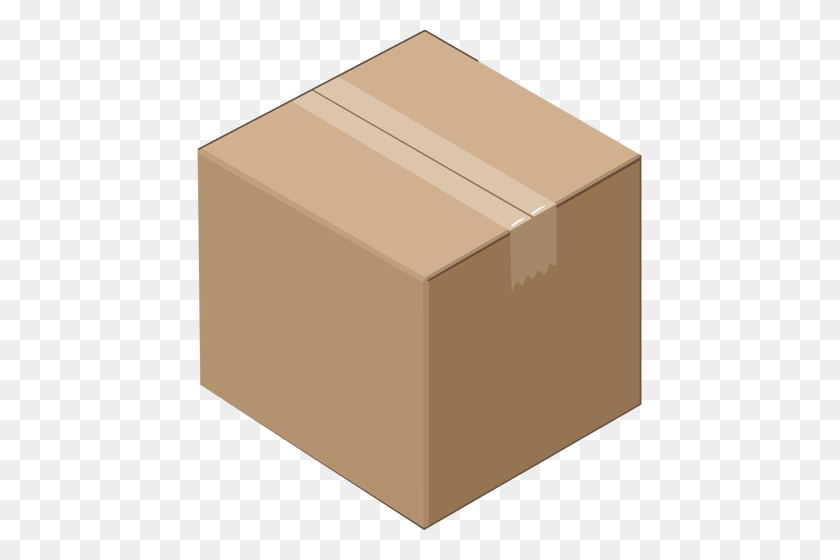 445x500 Isometric Cardboard Box - Cardboard PNG