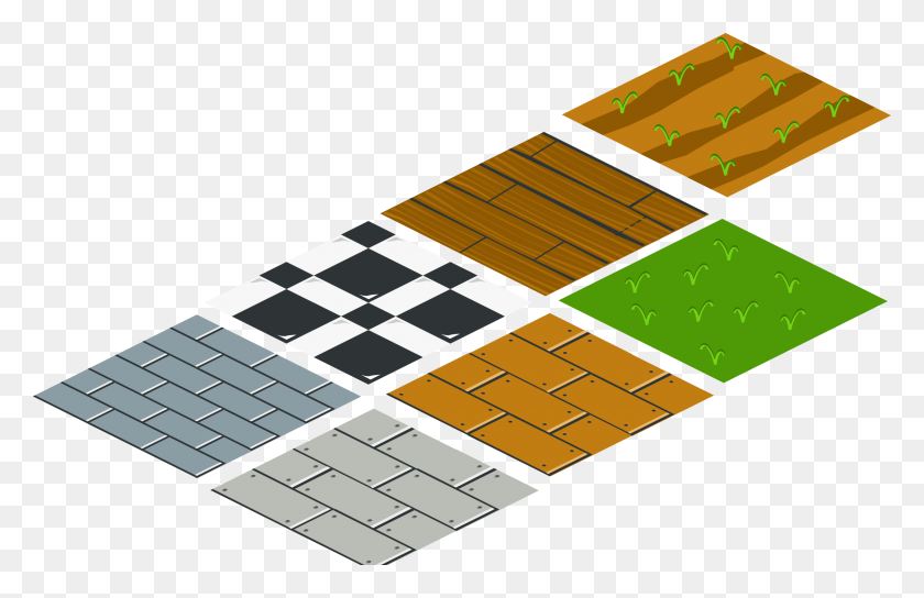 2400x1492 Isometric Floor Tile Icons Png - Wood Floor PNG